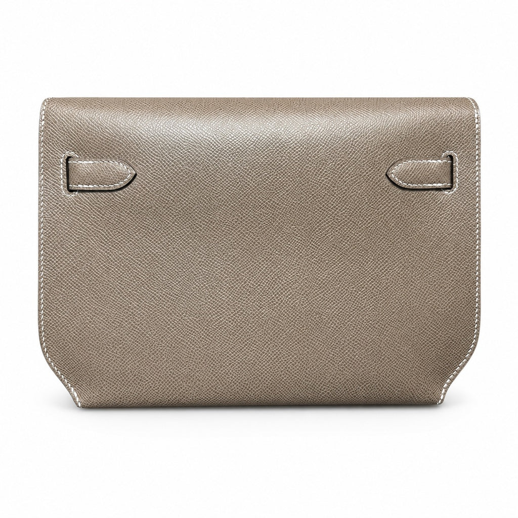 Kelly Depeches 25cm Epsom leather 18 Etoupe elephant gray top handcraft! Counter quality!