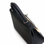 Black, gold and silver buckle, Kelly 25, imported Epsom