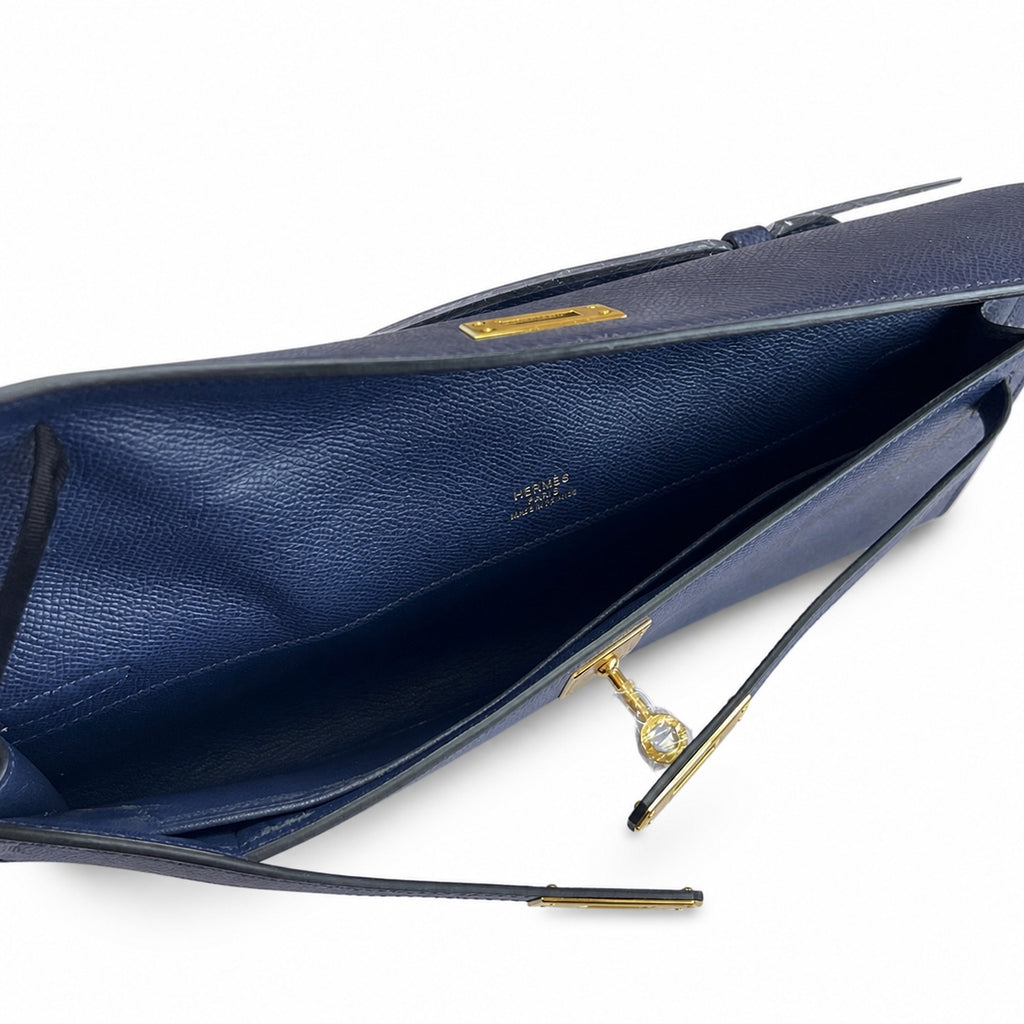 Kelly Cut 31 Clutch Epsom Leather Picture Dark Blue