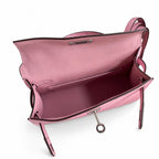 Fully hand-sewn👉Second generation Mini Kelly 19cm imported Epsom leather, malva purple, silver buckle