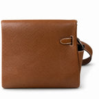 🆕 In stock Kelly Messenger messenger bag for men and women, Fubao leather gold brown silver buckle, imported leather, all-steel hand-waxed thread, the highest cost performance on the entire network. T