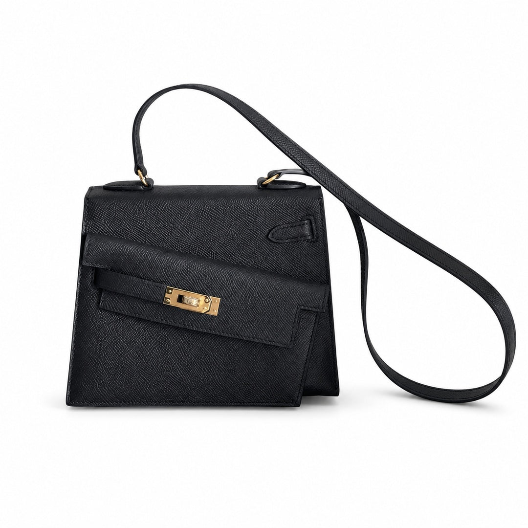 Latest new style 🆕 kelly latest style FW 2022 double-sided kelly epsom leather double-sided irregular design bold change new look more handsome and stylish black gold buckle