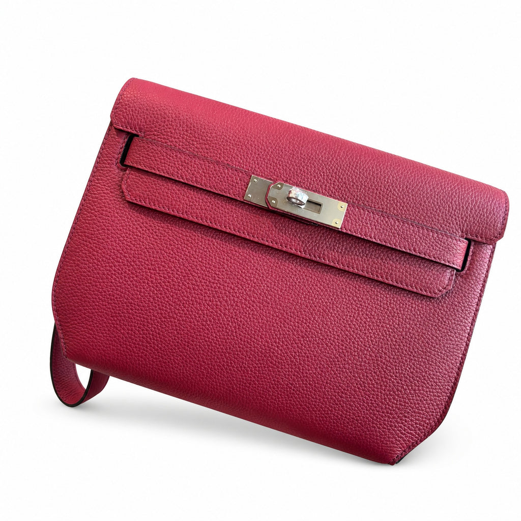 Kelly Depeches 25 clutch, Togo leather (with additional shoulder strap), can be worn cross-body, can be carried by hand or on the wrist, daily needs, seamless switch between business/leisure - central
