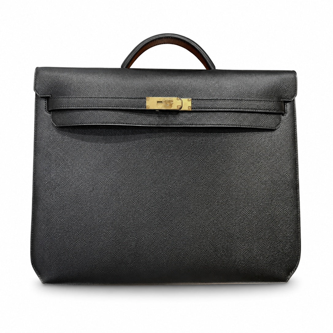 kelly Depeche 36cm Epsom leather 89 Noir black top handcrafted! Counter quality!