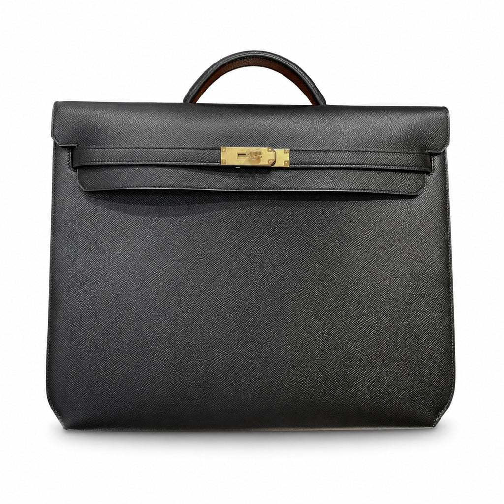 kelly Depeches 36cm Epsom leather 89 Noir black top handcrafted! Counter quality!
