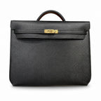kelly Depeches 36cm Epsom leather 89 Noir black top handcrafted! Counter quality!