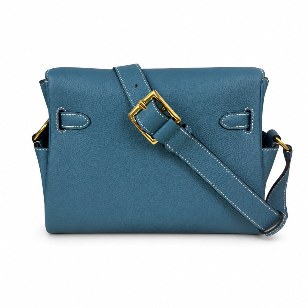 🆕 In stock Kelly Messenger messenger bag for men and women, denim orchid buckle, imported leather, all-steel hand-waxed thread, the highest cost-effectiveness on the Internet. The classic combination
