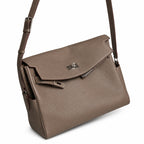 Kelly Messenger messenger bag, large size, pewter gray Togo leather, 🉑Pre-order Togo calfskin messenger bag. - Flap with swivel hardware - Large internal zip pocket - Internal front pocket - 2 externa