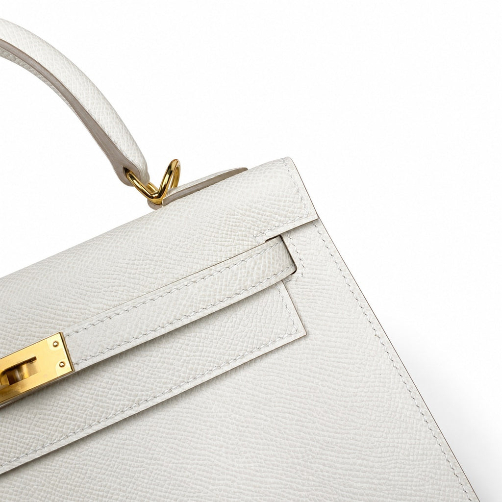 Custom order💕kelly25 milkshake white epsom gold buckle fully hand-stitched with wax thread