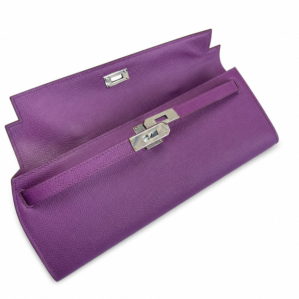 Kelly Cut 31 Clutch Epsom Leather Picture Anemone Purple