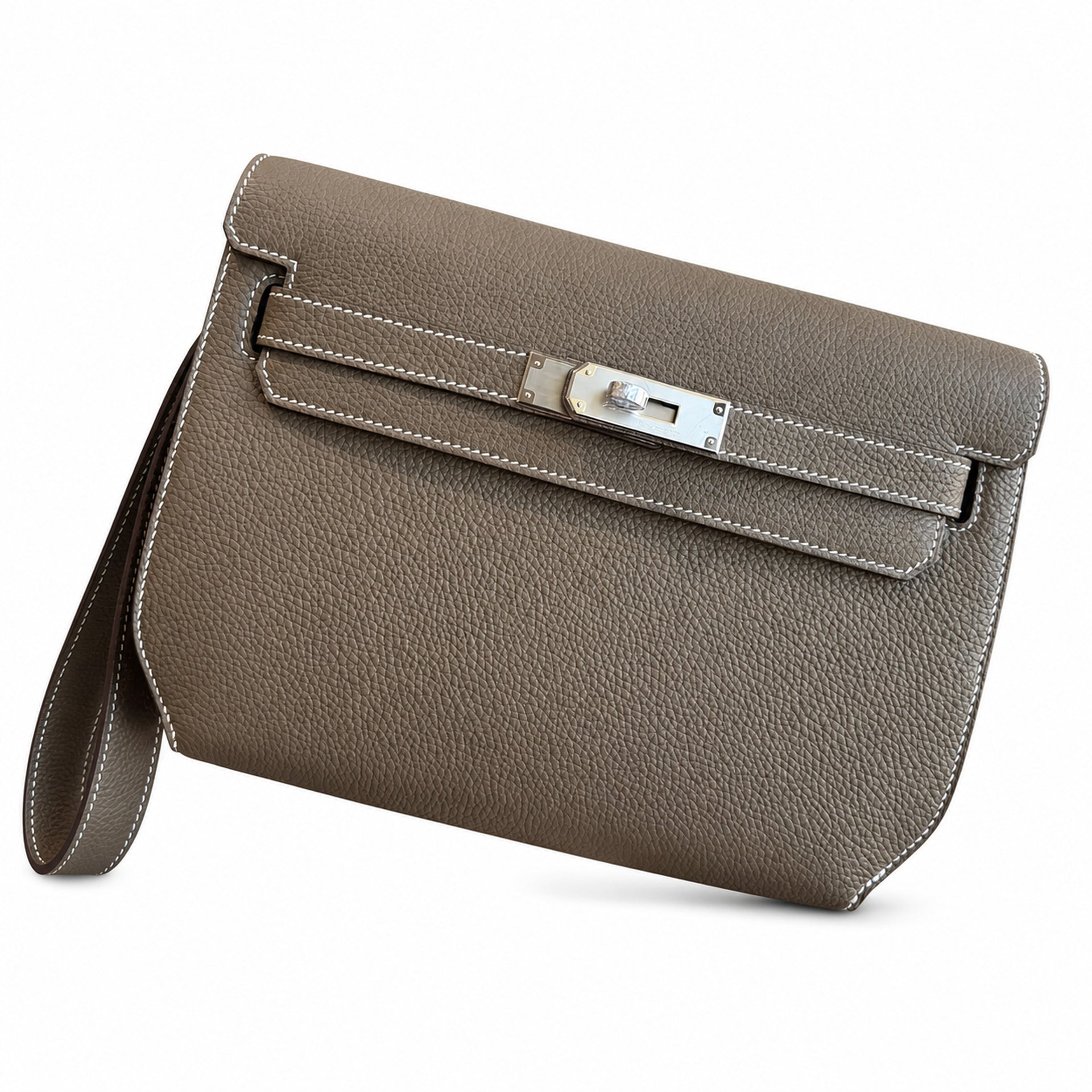 Kelly Depeches 25 clutch, Togo leather (with additional shoulder strap), can be worn cross-body, can be carried by hand or on the wrist, daily needs, seamless switch between business/leisure - central