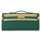 Kelly cut 31 clutch epsom malachite green gold buckle ready stock