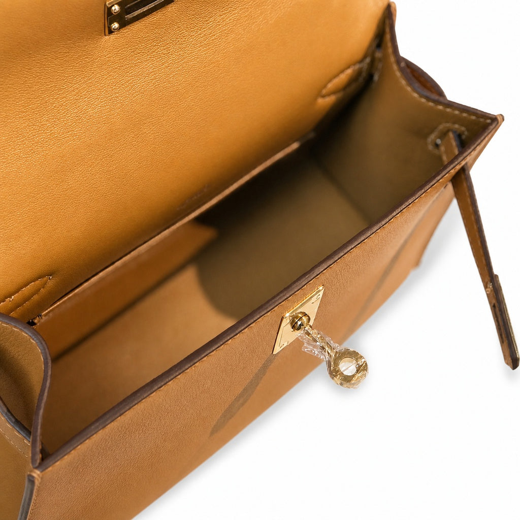 Mini Kelly Generation Sesame Swift Leather 22cm Handmade