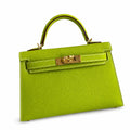 Fully hand-sewn👉Second generation Mini Kelly 19cm imported Epsom leather apple green gold buckle