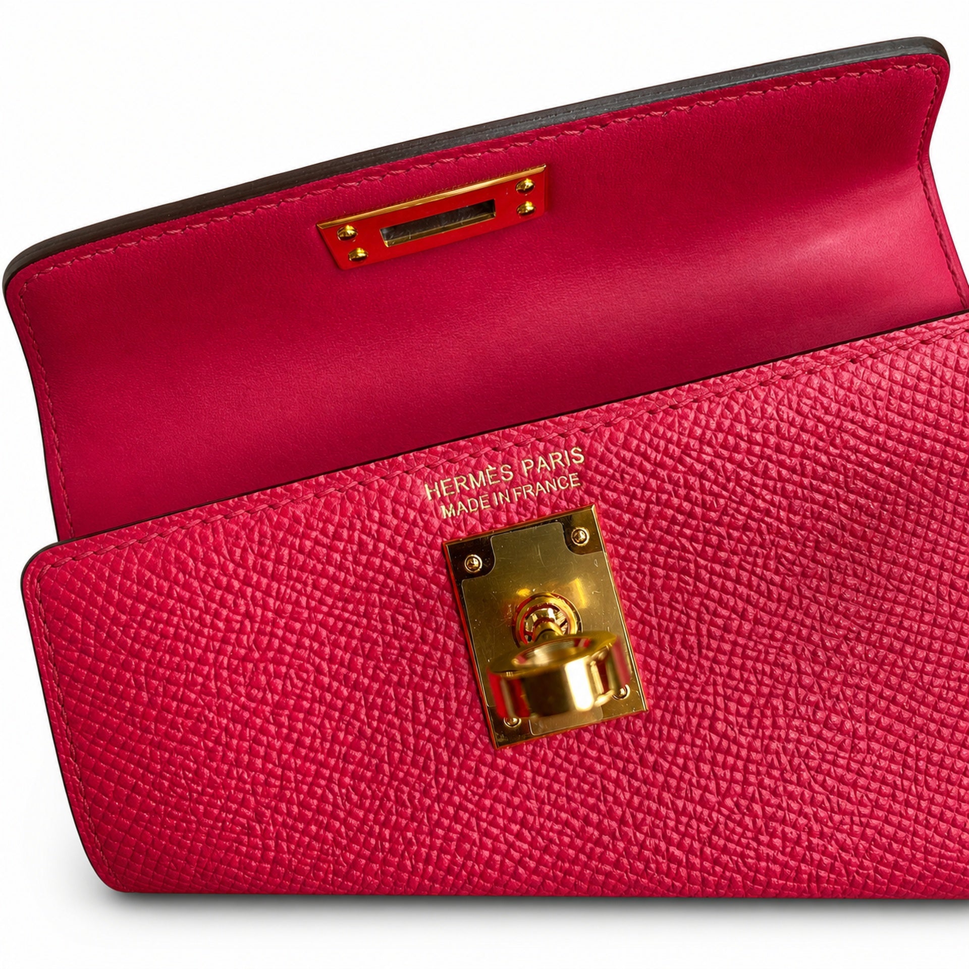 Fully hand-stitched 👉Second generation Mini Kelly 19cm imported Epsom leather ultimate pink gold buckle