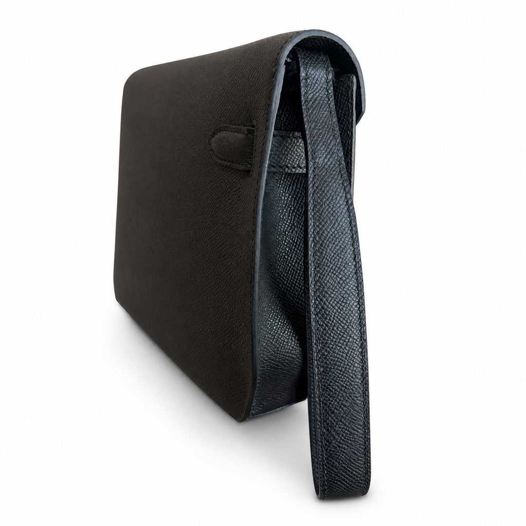 Kelly Depeches 25 clutch, Epsom leather (with additional shoulder strap), can be worn cross-body, can be carried by hand or on the wrist, daily needs, seamless switch between business/leisure - centra