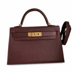 Fully hand-sewn👉Second generation Mini Kelly 19cm imported Epsom leather Hermès red gold buckle
