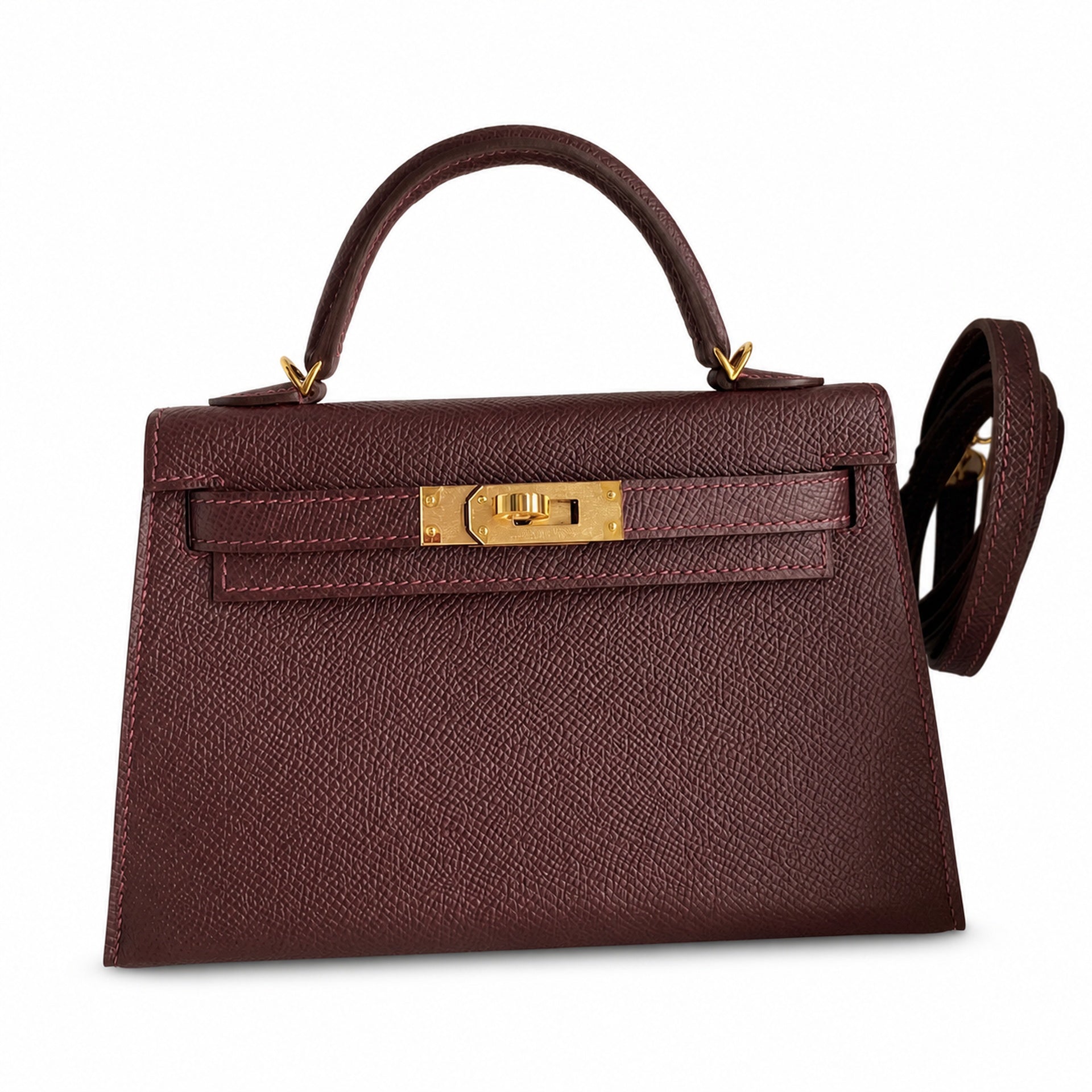 Fully hand-sewn👉Second generation Mini Kelly 19cm imported Epsom leather Hermès red gold buckle