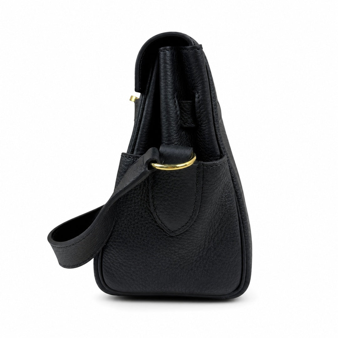 🆕 In stock Kelly Messenger messenger bag for men and women, black gold buckle, imported leather, all-steel hand-waxed thread, the highest cost-effectiveness on the entire network. The classic combinat