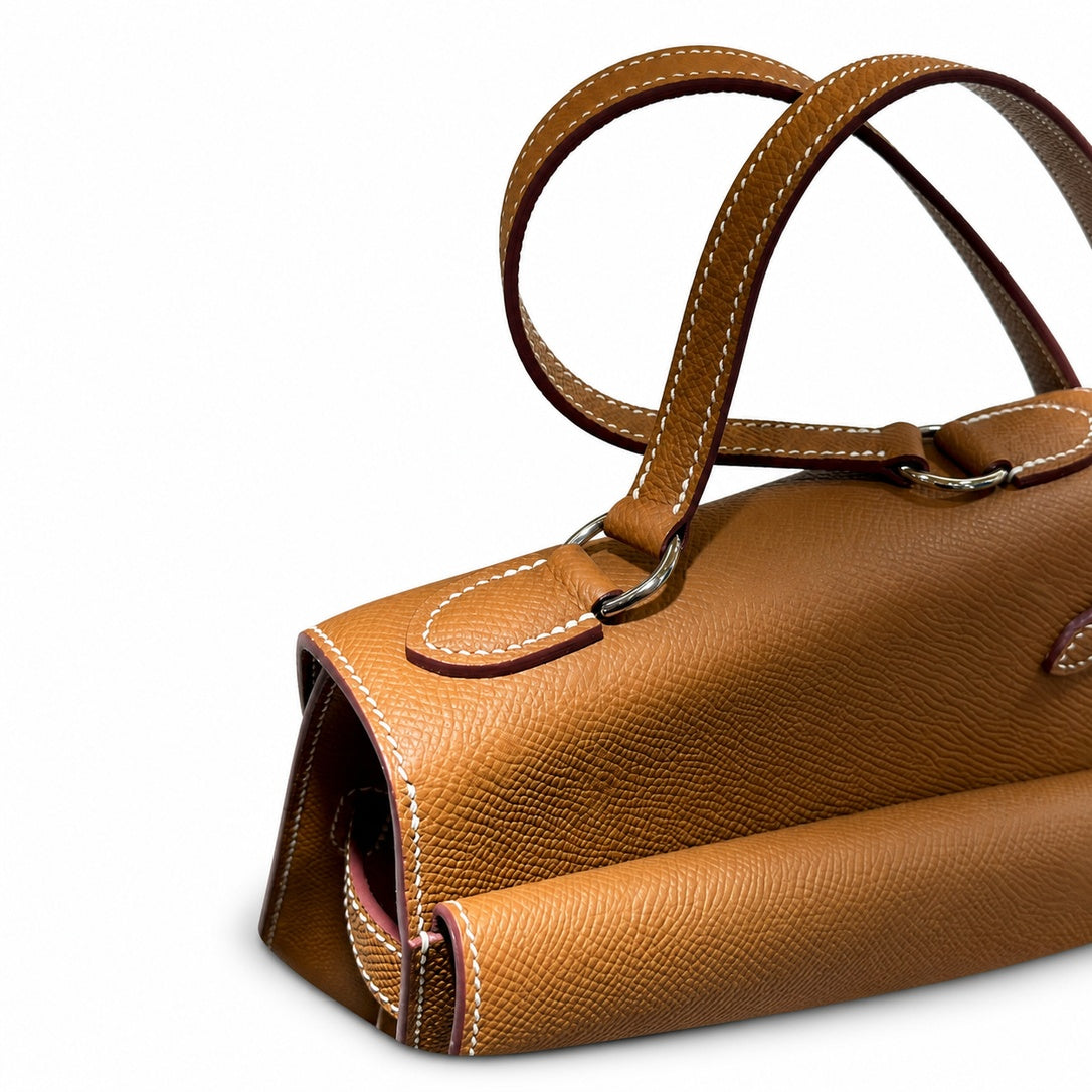 Latest new style 🆕 kelly latest style FW 2022 double-sided kelly epsom leather double-sided irregular design bold change new look more handsome and stylish 37 gold brown silver buckle
