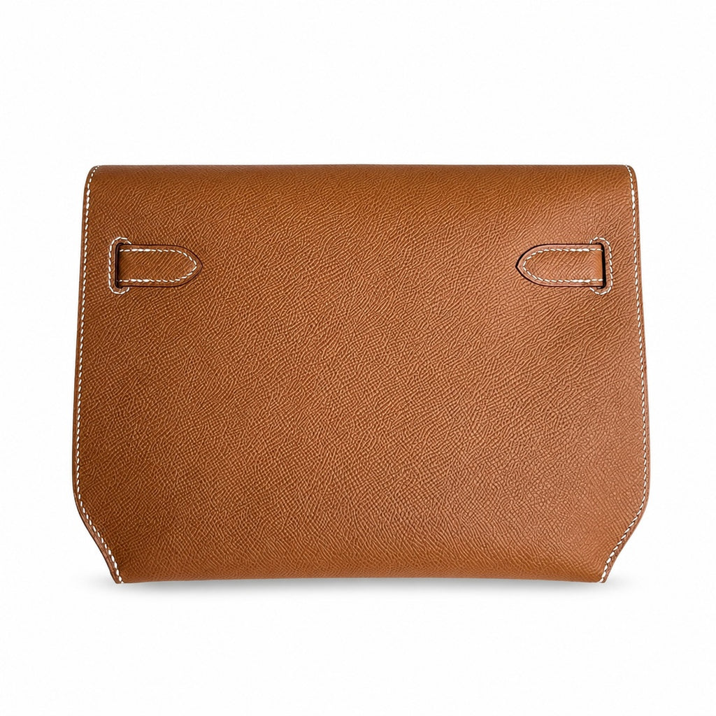 Customer order💕 kelly depeches25 golden brown epsom gold buckle hand-stitched men's handbag🎉