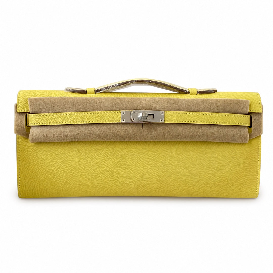 Kelly cut 31 handbag epsom chick yellow silver buckle ready stock