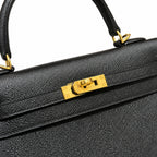 kelly25cm, ck89/Black, Epsom, gold, all handmade‼ ️Kelly 25cm, black, palm print, gold buckle, high-end handmade exclusive customization‼ ️Purely hand-made nails, hand-engraved hardware, fine steel Di