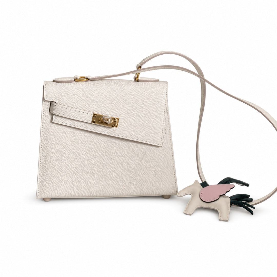 Latest new style 🆕 kelly latest style FW 2022 double-sided kelly epsom leather double-sided irregular design bold change new look more handsome and stylish 10 milkshake white gold buckle