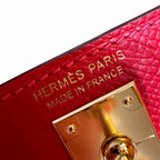 Style: mini kelly Color: Q5/Rouge casaque Size: 19*12*5.5cm Leather: epsom From France Hardware: gold Mini Kelly second generation, national flag red, French imported cowhide, gold buckle, high-end ha