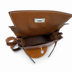 🆕 In stock Kelly Messenger messenger bag for men and women, Fubao leather gold brown silver buckle, imported leather, all-steel hand-waxed thread, the highest cost performance on the entire network. T