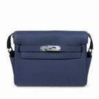 🆕 In stock Kelly Messenger messenger bag for men and women, sapphire blue silver buckle, imported leather, all-steel hand-waxed thread, the best value for money on the Internet. The classic combinatio