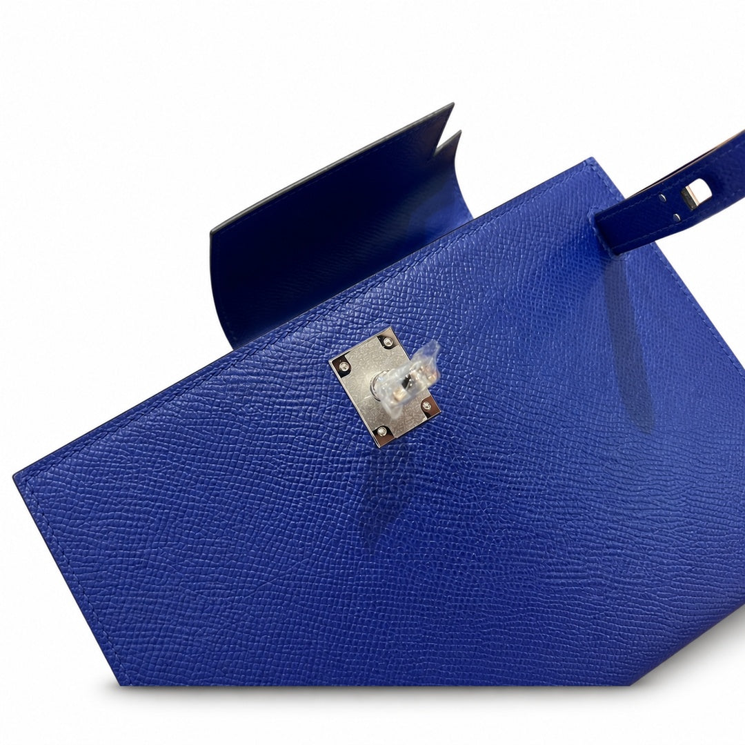 Kelly 25cm Epsom leather 7T BlueElectric electric blue top handcraft! Counter quality!