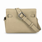 🆕 In stock Kelly Messenger messenger bag for men and women, gray silver buckle for windbreaker, imported leather, all-steel hand-waxed thread, the highest cost-effectiveness on the Internet. The class
