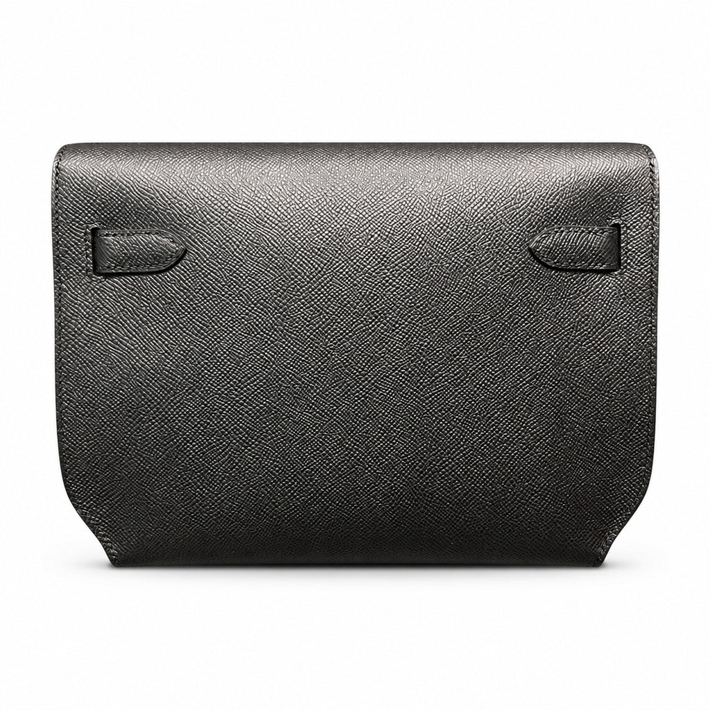 kelly Depeches 25cm Epsom leather 89 Noir black top handcrafted! Counter quality!