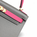 Kelly 28cm Epsom Leather 18 Etoupe Elephant Gray 8W Rose Azelee Lipstick Powder Top-notch Handmade! Counter quality!