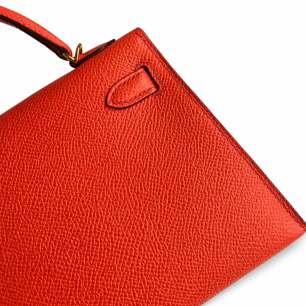 Fully hand-sewn👉Second generation Mini Kelly 19cm imported Epsom leather Texas pink gold buckle