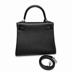 Kelly25cm, ck89/black, togo, silver, all handmade‼ Kelly 25cm, black, calfskin, silver buckle, top hand-stitched wax thread, high-end handmade exclusive customization‼ ️Purely hand-made nails, hand-en