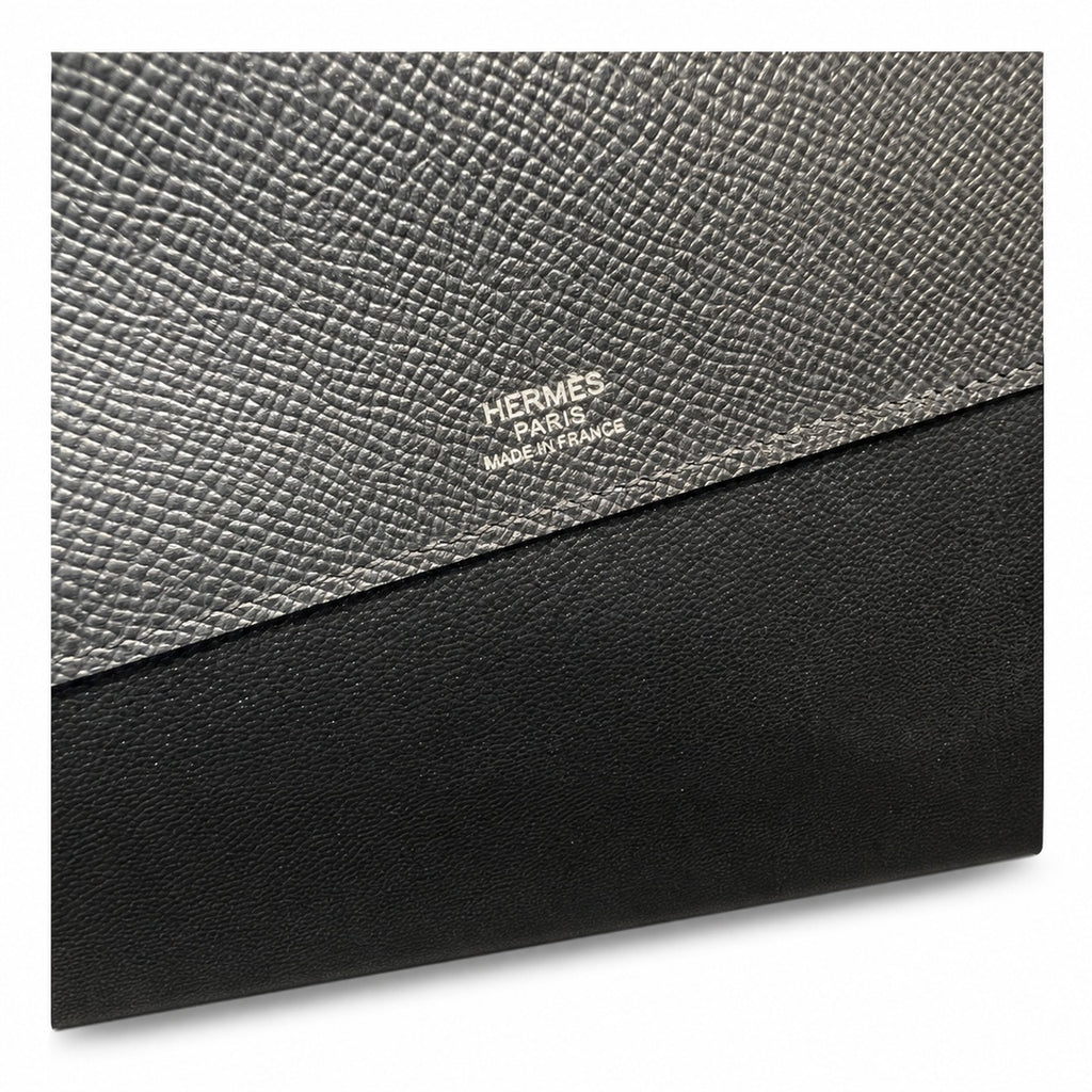 kelly Depeches clutch, Epsom leather 89 Noir black, top-notch craftsmanship! Counter quality!