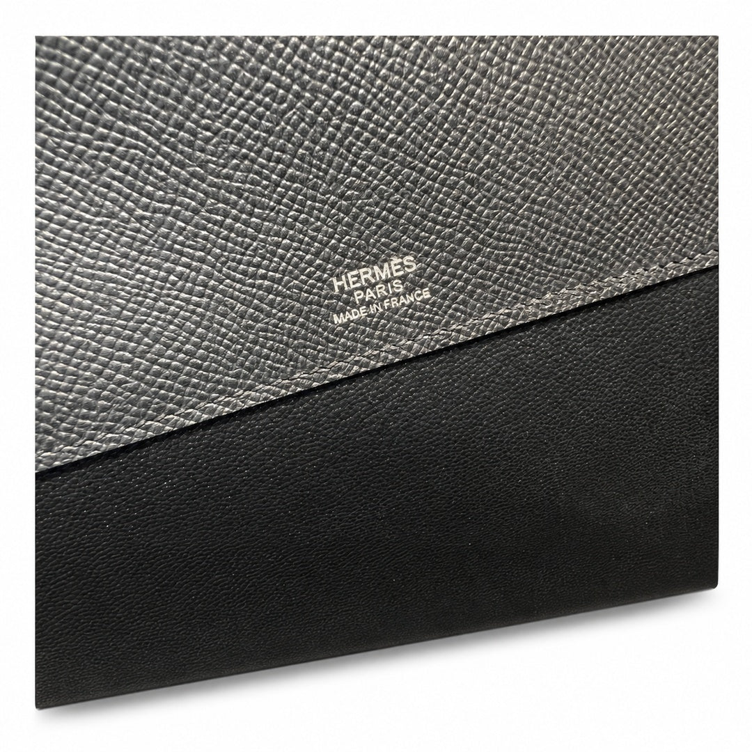 kelly Depeches clutch, Epsom leather 89 Noir black, top-notch craftsmanship! Counter quality!