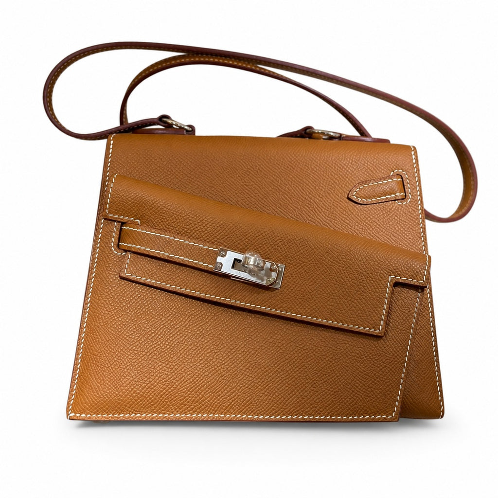 Latest new style 🆕 kelly latest style FW 2022 double-sided kelly epsom leather double-sided irregular design bold change new look more handsome and stylish 37 gold brown silver buckle
