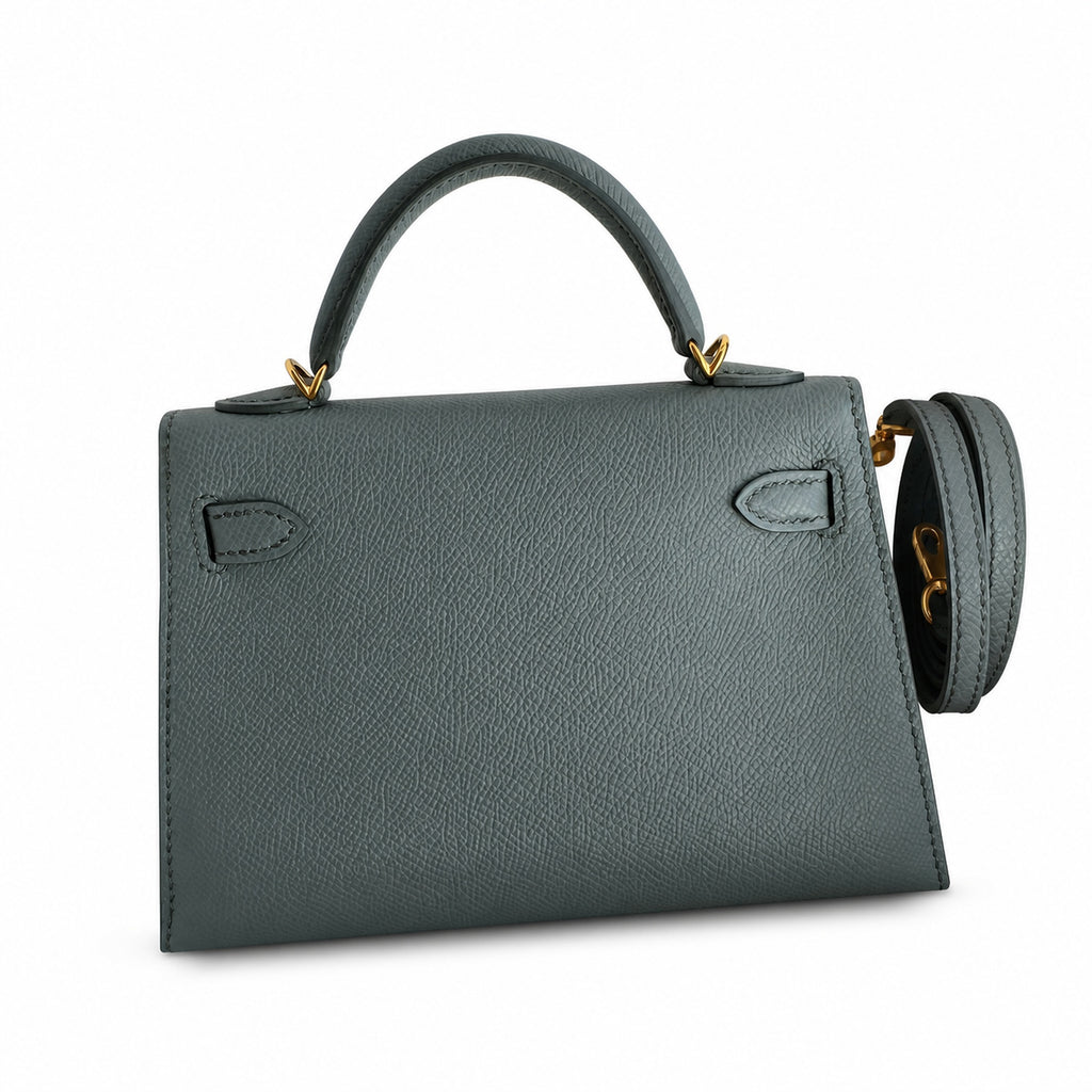 Fully hand-sewn👉Second generation Mini Kelly 19cm imported Epsom leather almond green gold buckle