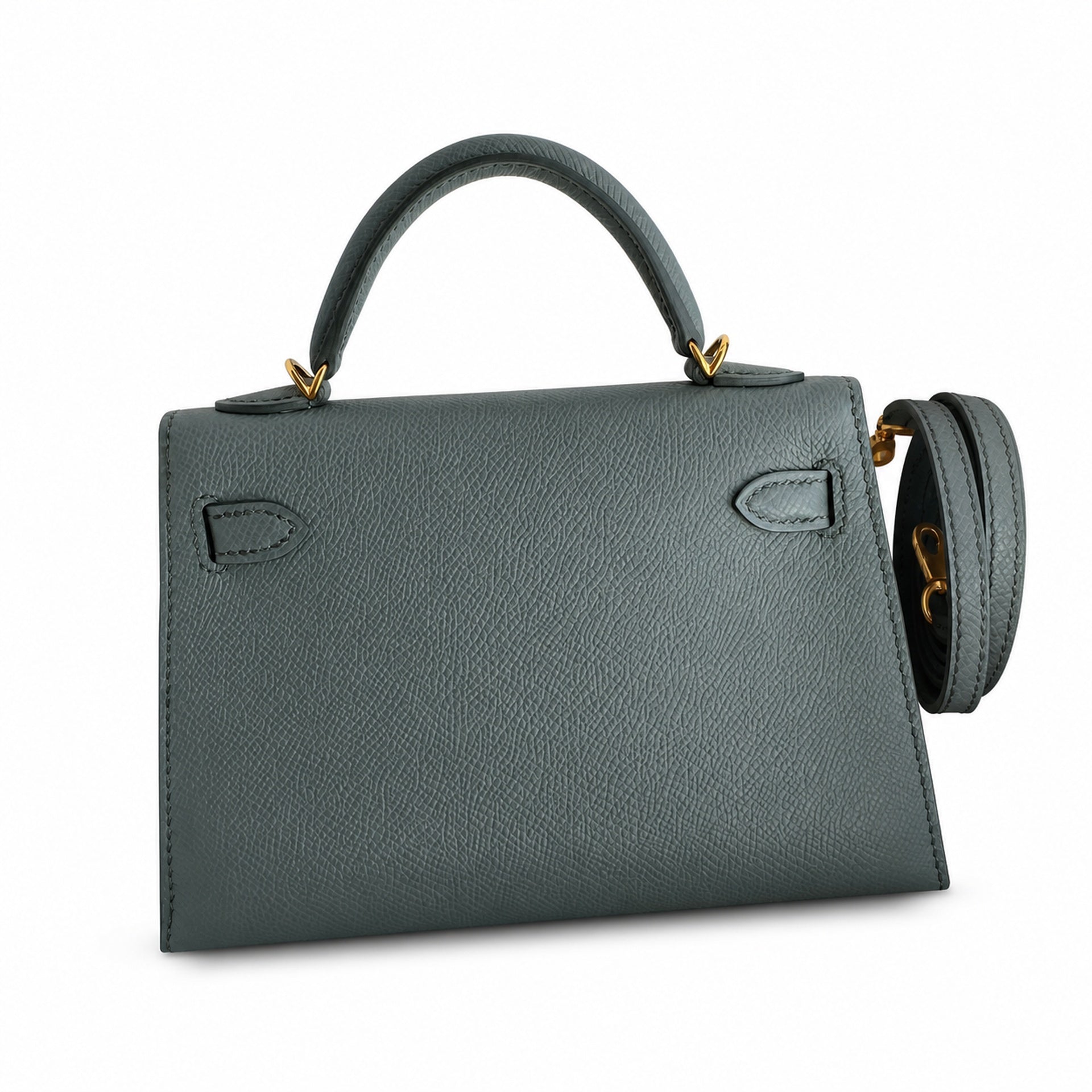Fully hand-sewn👉Second generation Mini Kelly 19cm imported Epsom leather almond green gold buckle