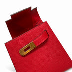 Style: mini kelly Color: Q5/Rouge casaque Size: 19*12*5.5cm Leather: epsom From France Hardware: gold Mini Kelly second generation, national flag red, French imported cowhide, gold buckle, high-end ha