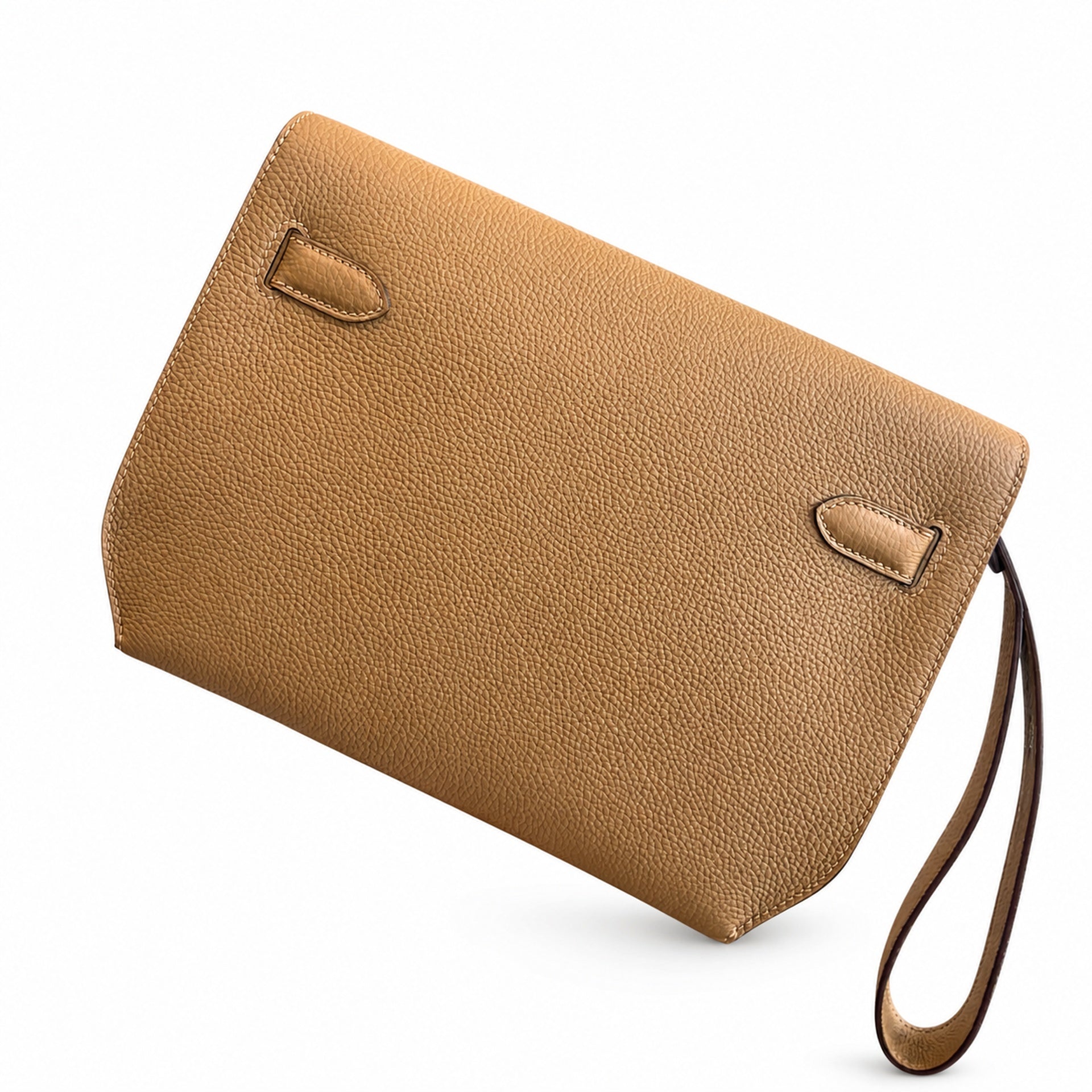 Kelly Depeches 25 clutch, Togo leather (with additional shoulder strap), can be worn cross-body, can be carried by hand or on the wrist, daily needs, seamless switch between business/leisure - central