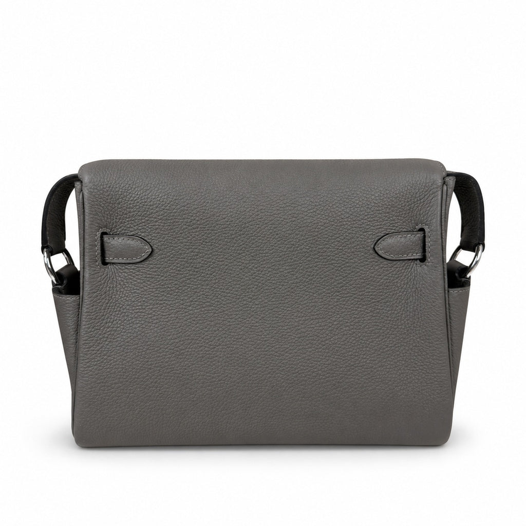 🆕 In stock Kelly Messenger messenger bag for men and women, pewter gray silver buckle, imported leather, all-steel hand-waxed thread, the highest cost-effectiveness on the Internet. The classic combin