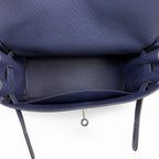 🆕 In stock Kelly Messenger messenger bag for men and women, sapphire blue silver buckle, imported leather, all-steel hand-waxed thread, the best value for money on the Internet. The classic combinatio