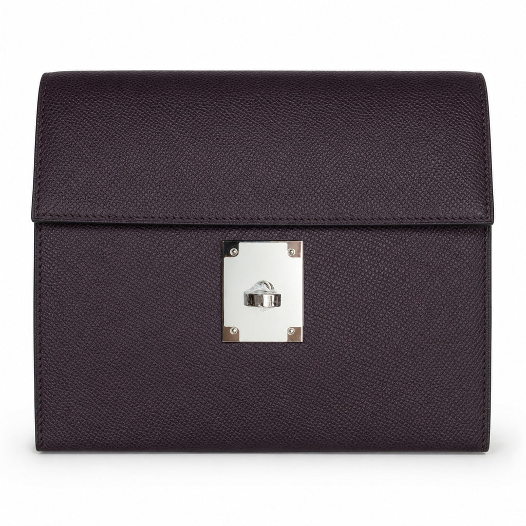 Custom order💕kelly28 grape purple epsom silver buckle hand-stitched