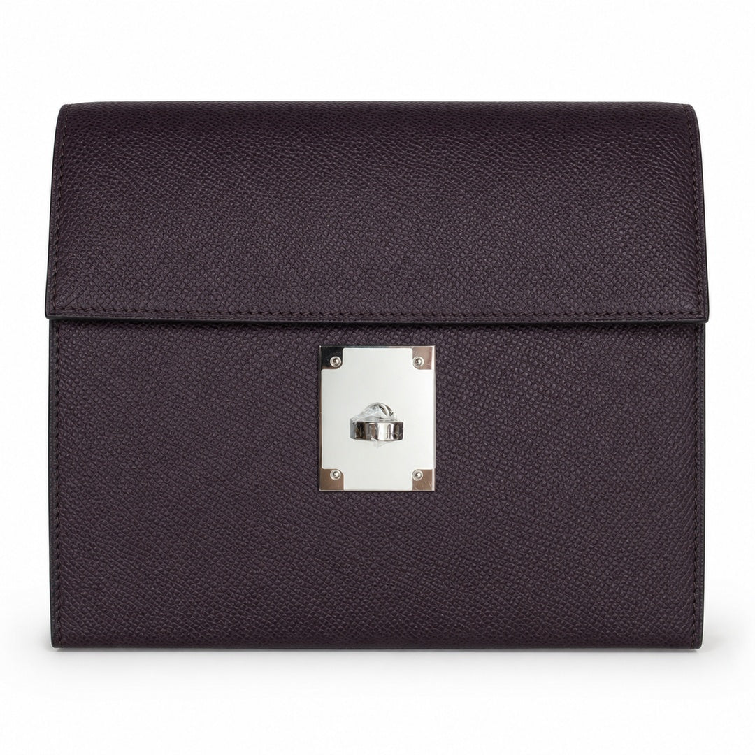 Custom order💕kelly28 grape purple epsom silver buckle hand-stitched