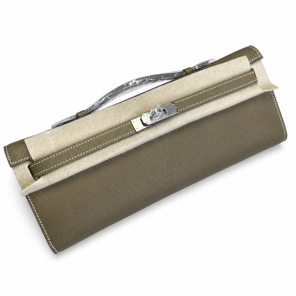 Kelly Cut 31 Clutch Epsom Leather Picture Elephant Gray