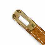 Style: Kelly to go Color: ck37/gold Size: 19*11.5*1.5cm Leather: epsom From France Hardware: gold Kelly crossbody bag, golden brown, cowhide, gold buckle, high-end handmade exclusive customization‼ ️P